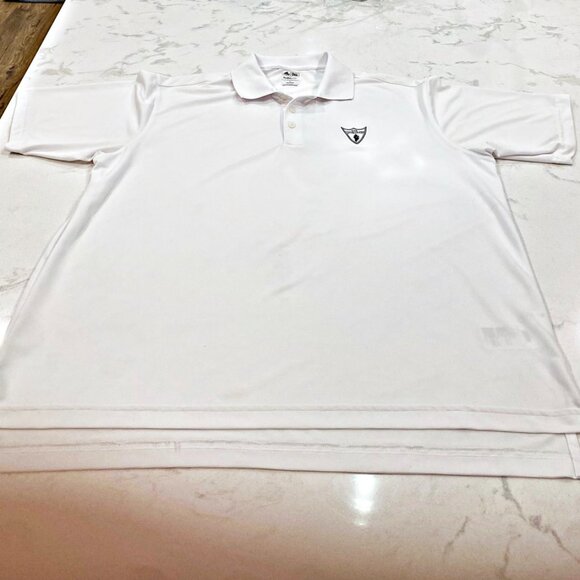 Adidas Mens Climalite Golf Polo Shirt White The Vineyard Logo Short Sleeves L - Picture 3 of 11